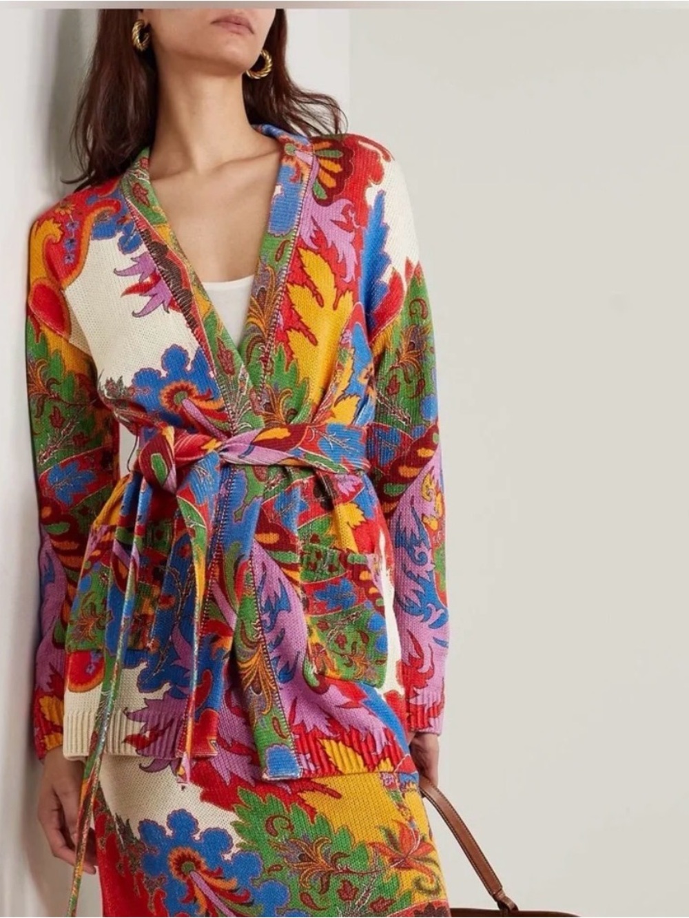 Etro Belted Floral Paisley Silk & Linen Cardigan – IT 42 / US 6 – $1,790 MSRP